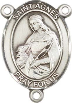 St. Agnes of Rome - .75" Oval - Sterling Silver Centerpiece